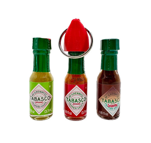 Hot sauce keychain with - hot,